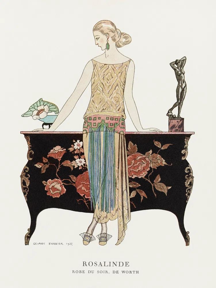 Rosalinde: Robe du soir (1922). poster — vintage art