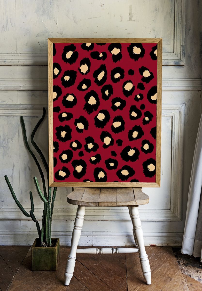 Leopard Spots Vintage Print. — room view 1