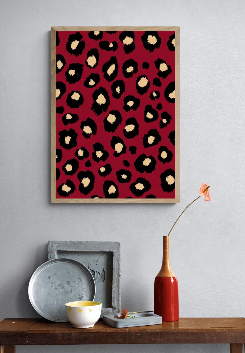 Leopard Spots Vintage Print. — room view 3