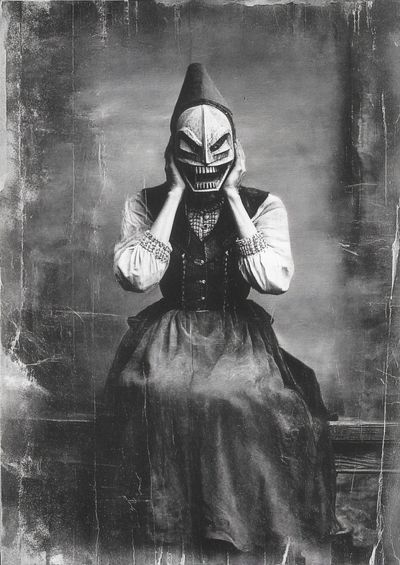 Masked Figure Vintage Fashion Poster. poster
