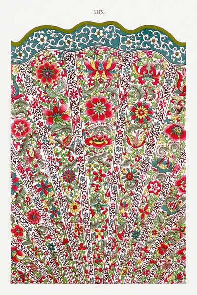 Floral Fan Design — Vintage Print. poster