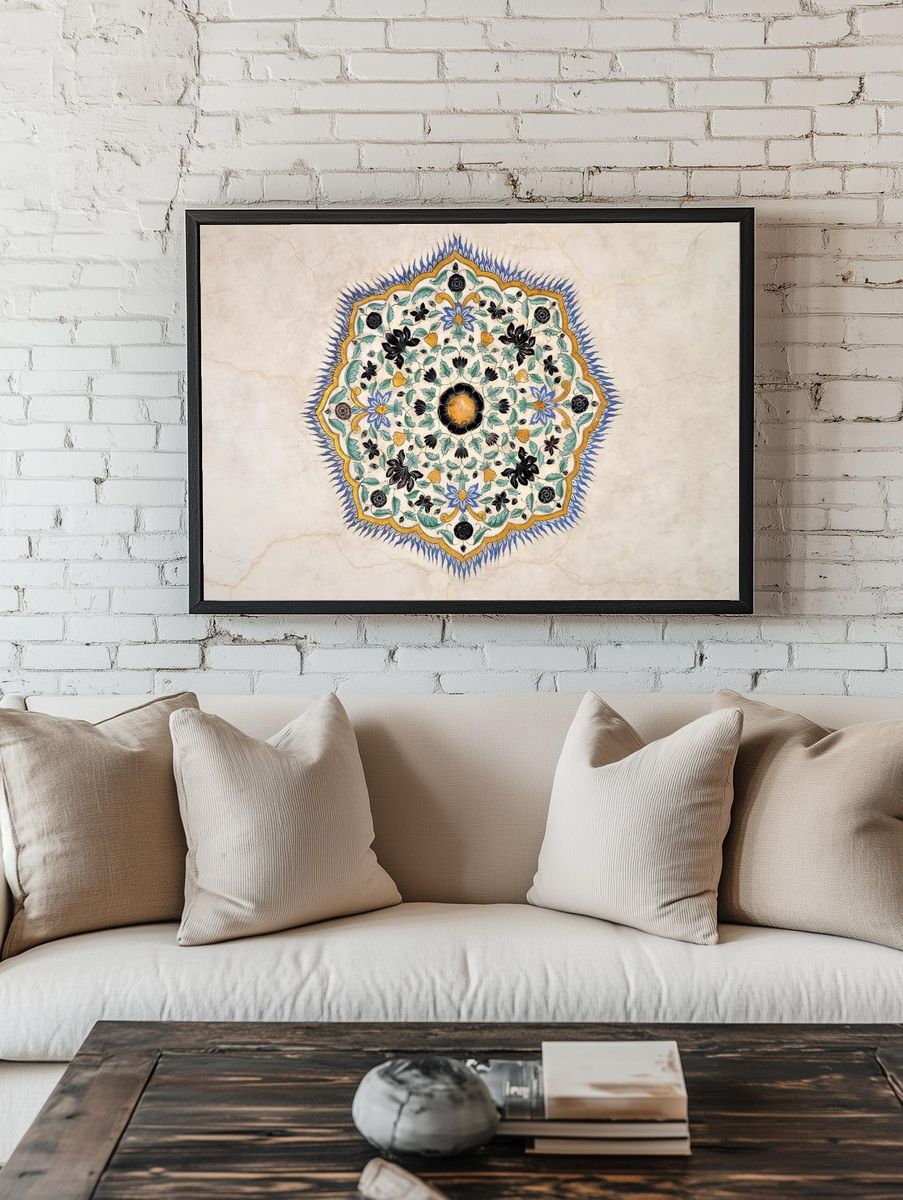 Ornate Floral Design — Vintage Print. room preview