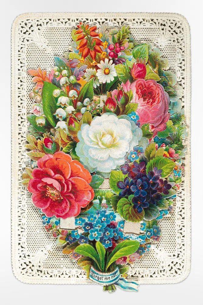 Vintage Floral Bouquet Collage Poster. poster — botanical art