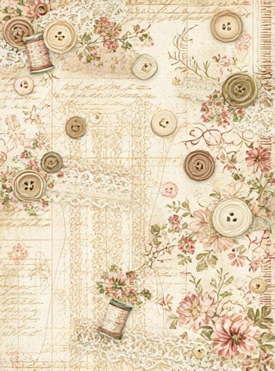 Vintage Floral Buttons Poster.