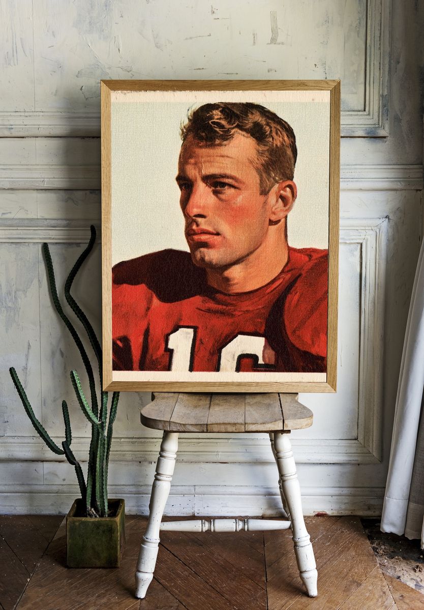Vintage Football Portrait Poster. room preview