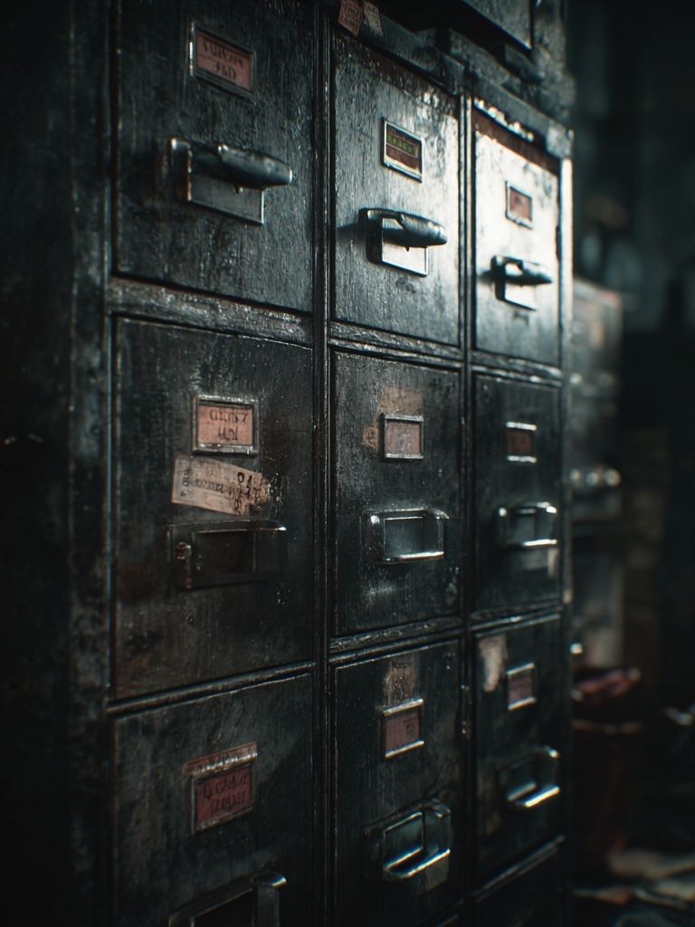 Vintage Filing Cabinets — Photography Print. poster detail