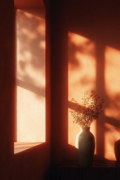 Vase with Flowers — Minimalist Print