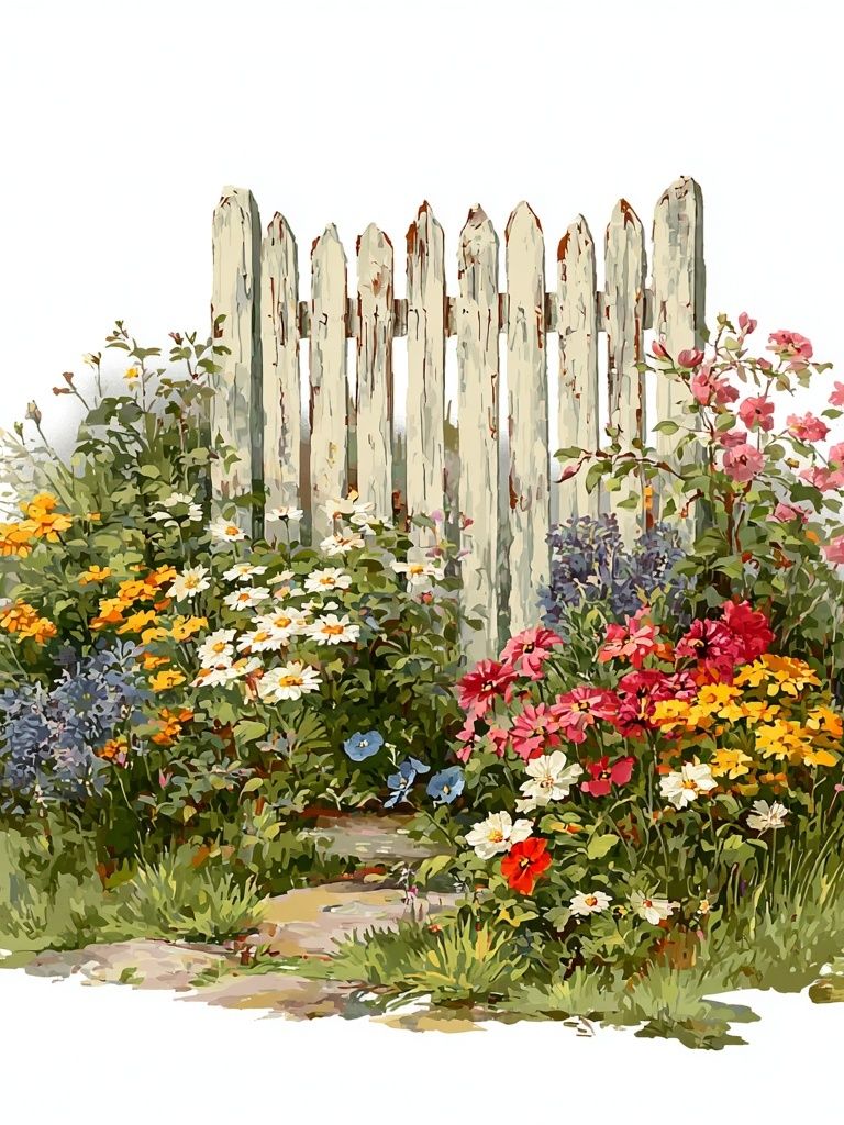 Garden Flowers — Vintage Print. poster — vintage art