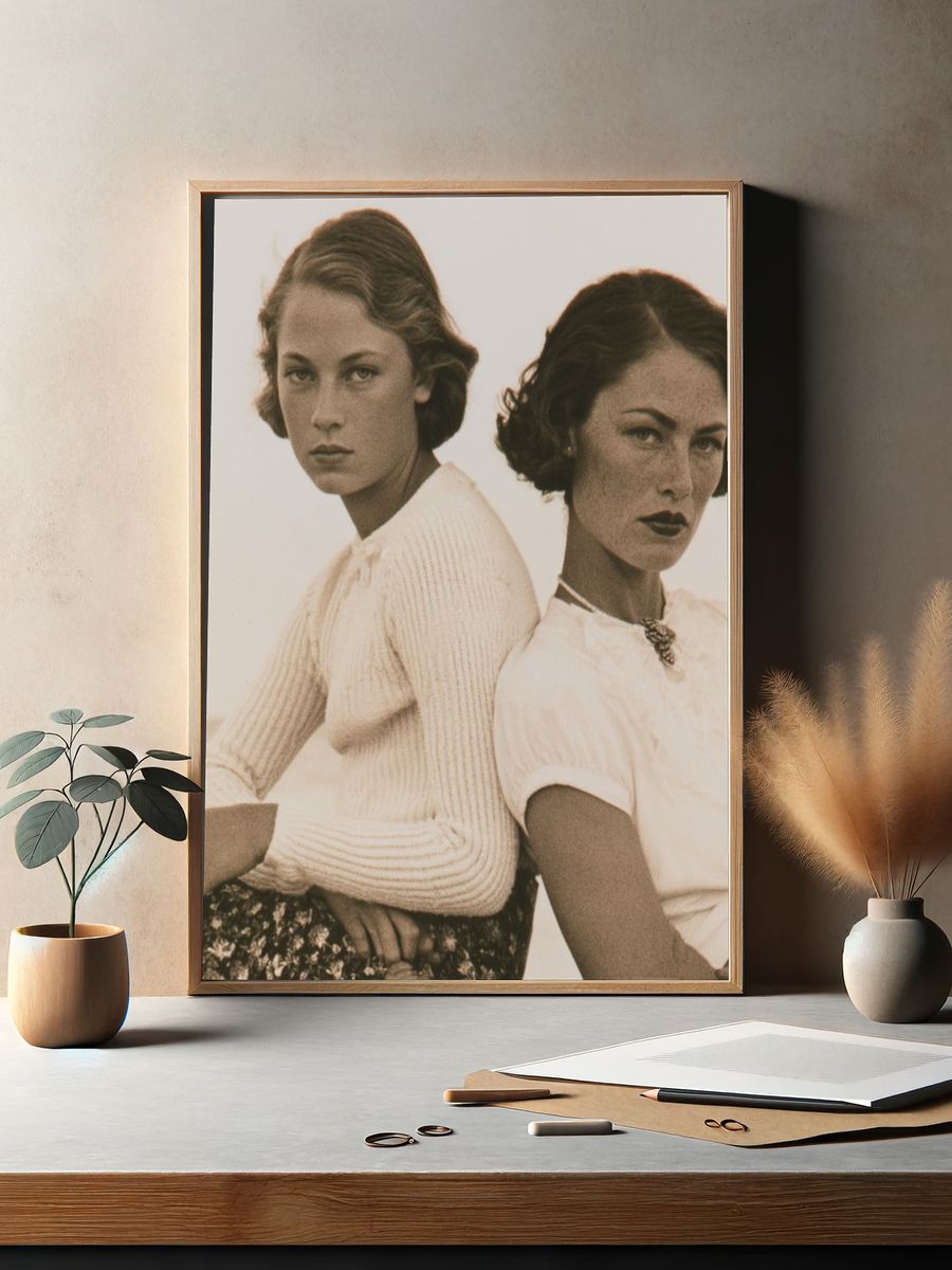 Vintage Fashion Portrait Poster. — room view 2