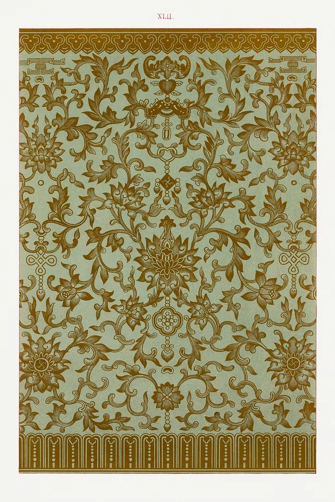 Ornate Floral Pattern — Vintage Print. poster — vintage art