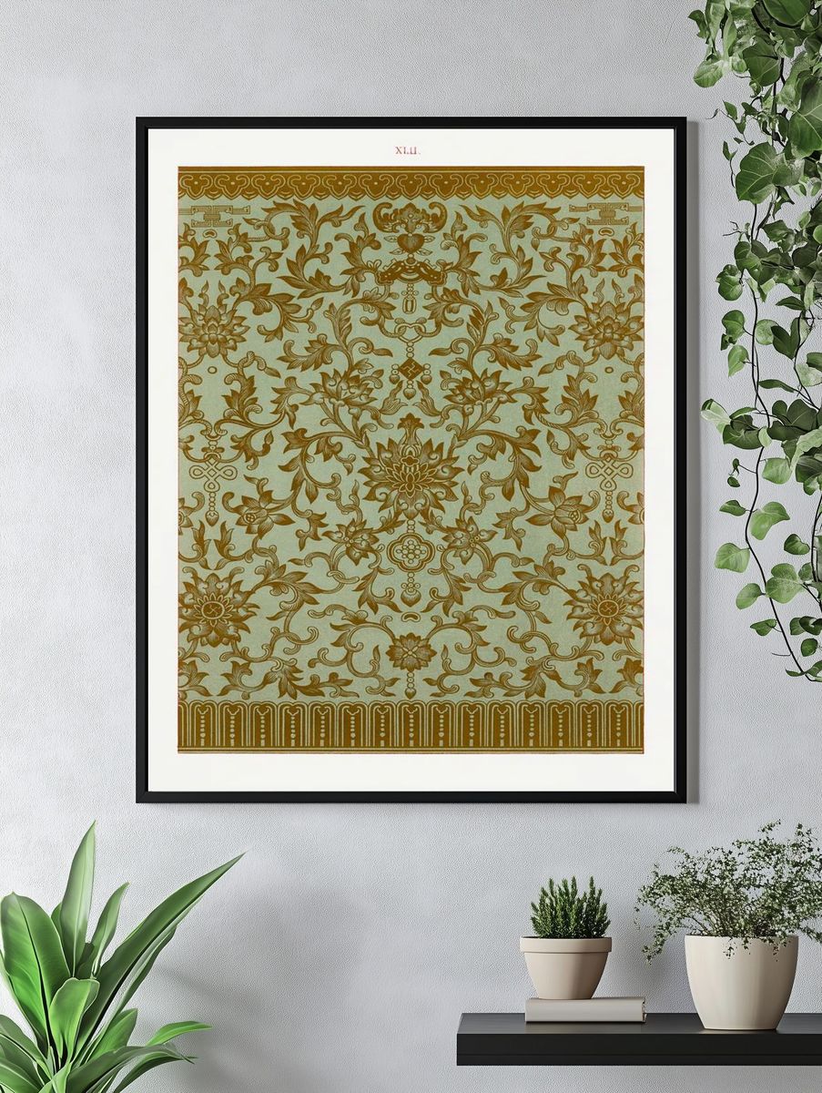 Ornate Floral Pattern — Vintage Print. — room view 4