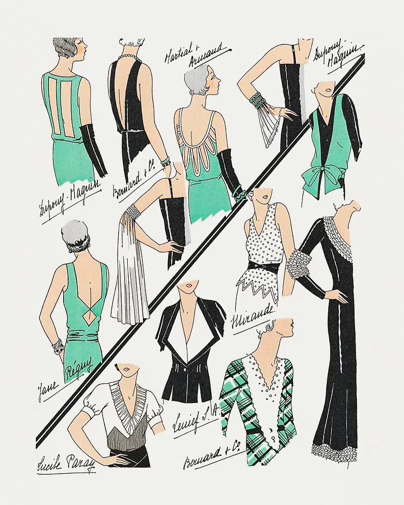 Vintage Fashion Illustrations Poster. poster detail