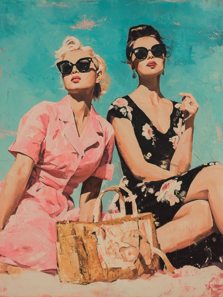 Vintage Fashionistas — Retro Print. poster — vintage art