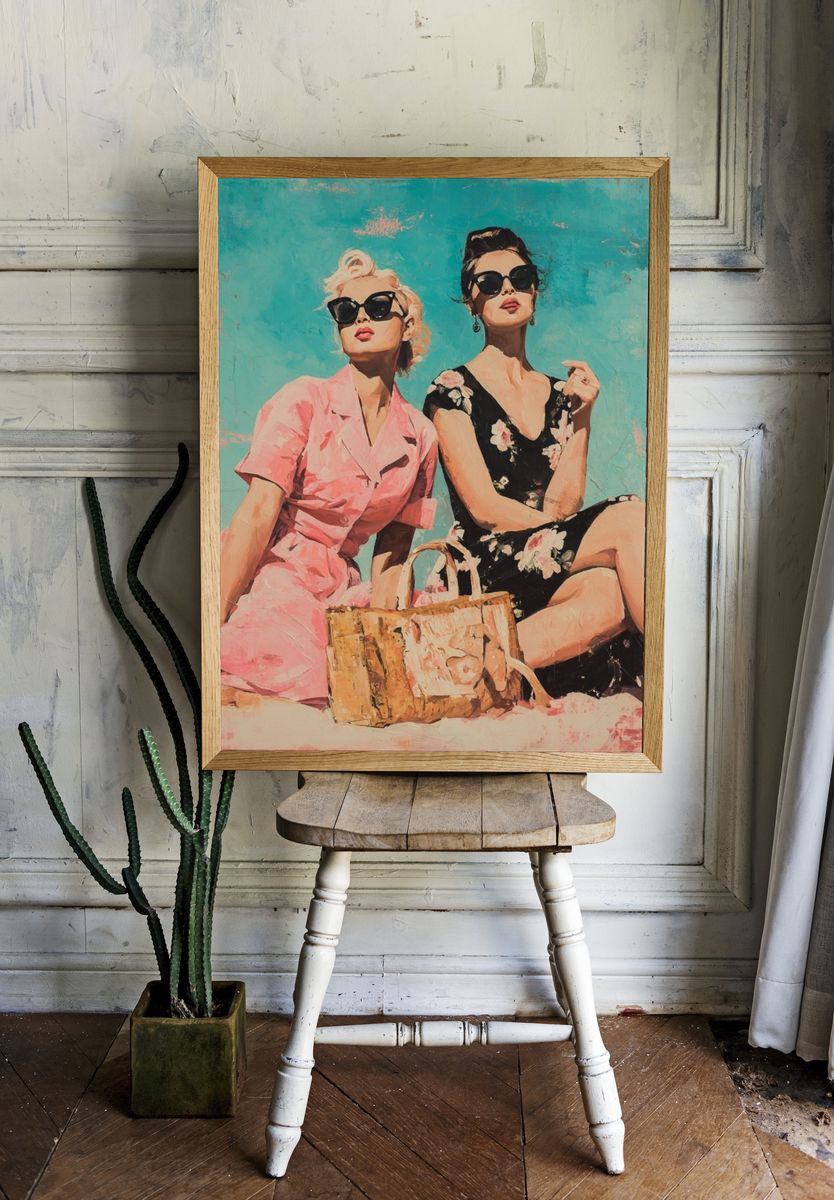 Vintage Fashionistas — Retro Print. — room view 1