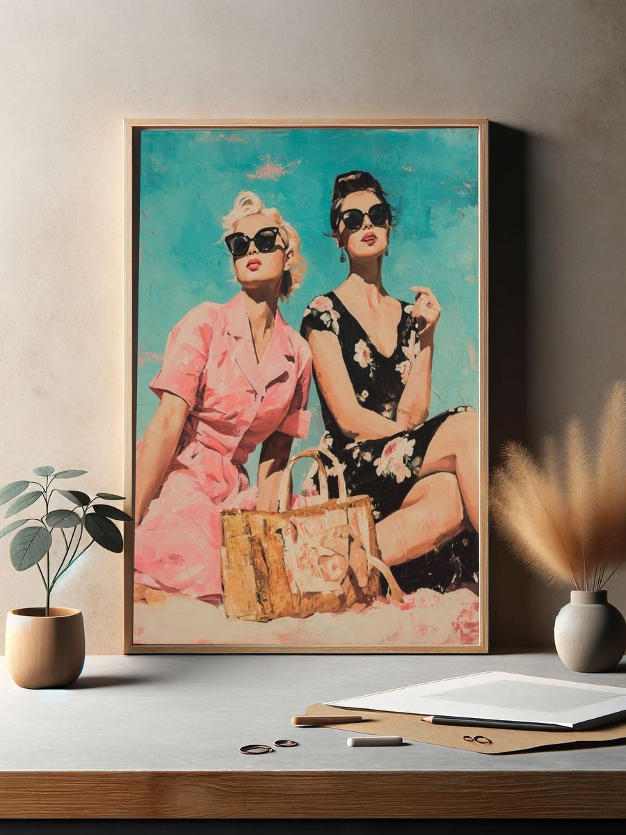 Vintage Fashionistas — Retro Print. — room view 2