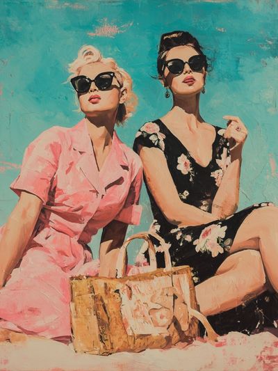 Vintage Fashionistas — Retro Print. poster print