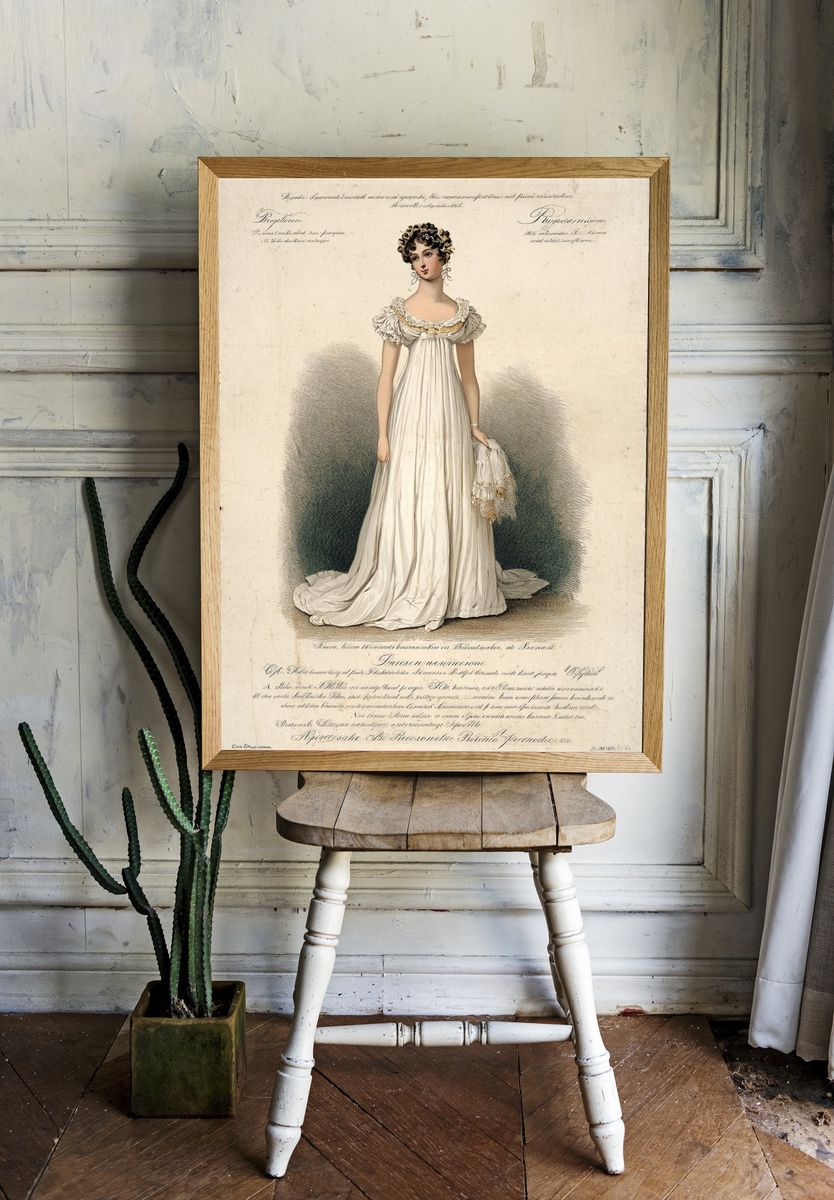 Elegant Regency Woman — Vintage Print. — room view 1