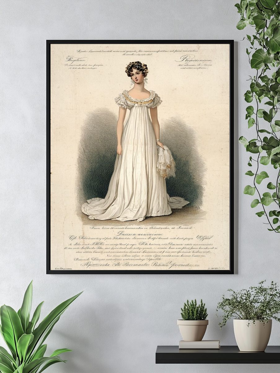 Elegant Regency Woman — Vintage Print. — room view 4