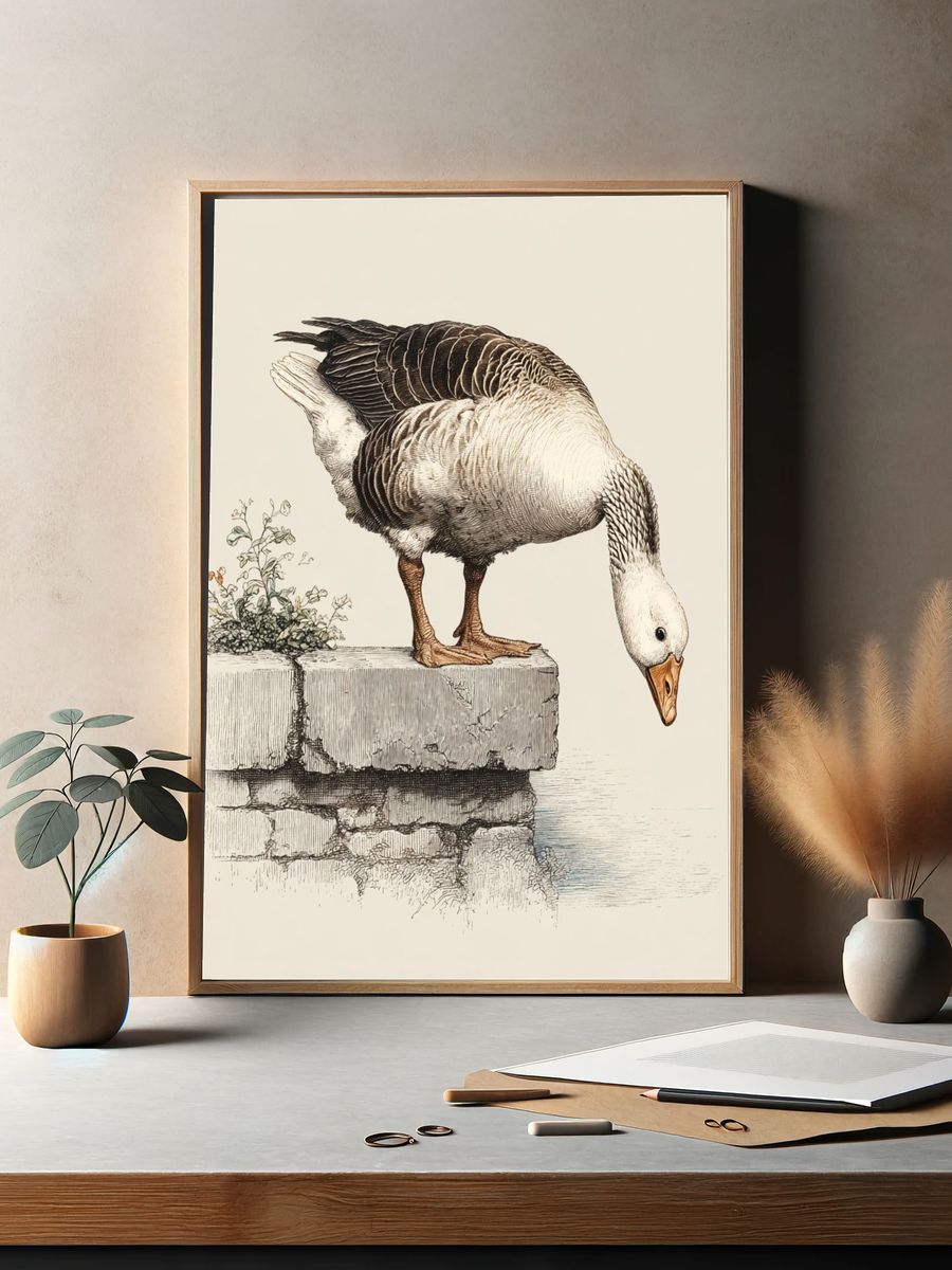 Curious Goose — Vintage Print. — room view 2