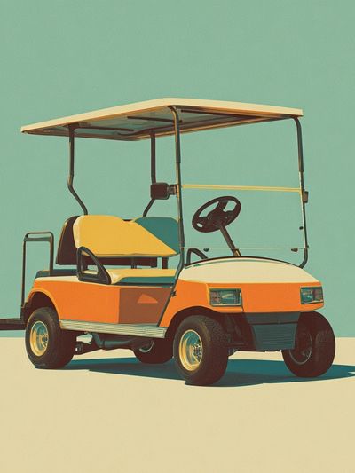 Vintage Golf Cart — Retro Print. poster print