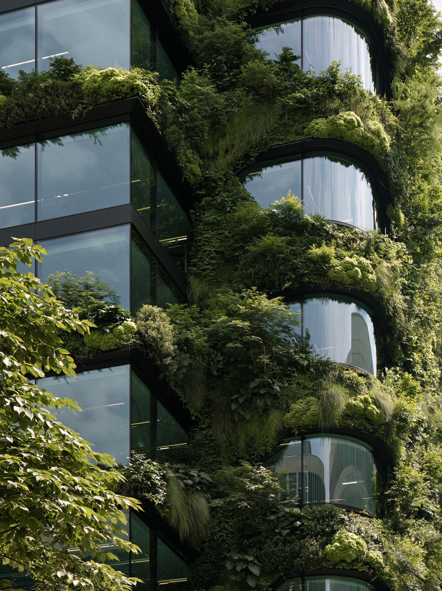 Vertical Garden Facade Photography Poster. poster detail