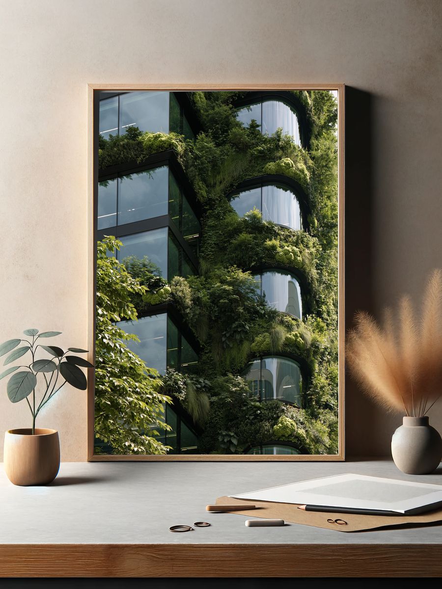 Vertical Garden Facade Photography Poster. — room view 2