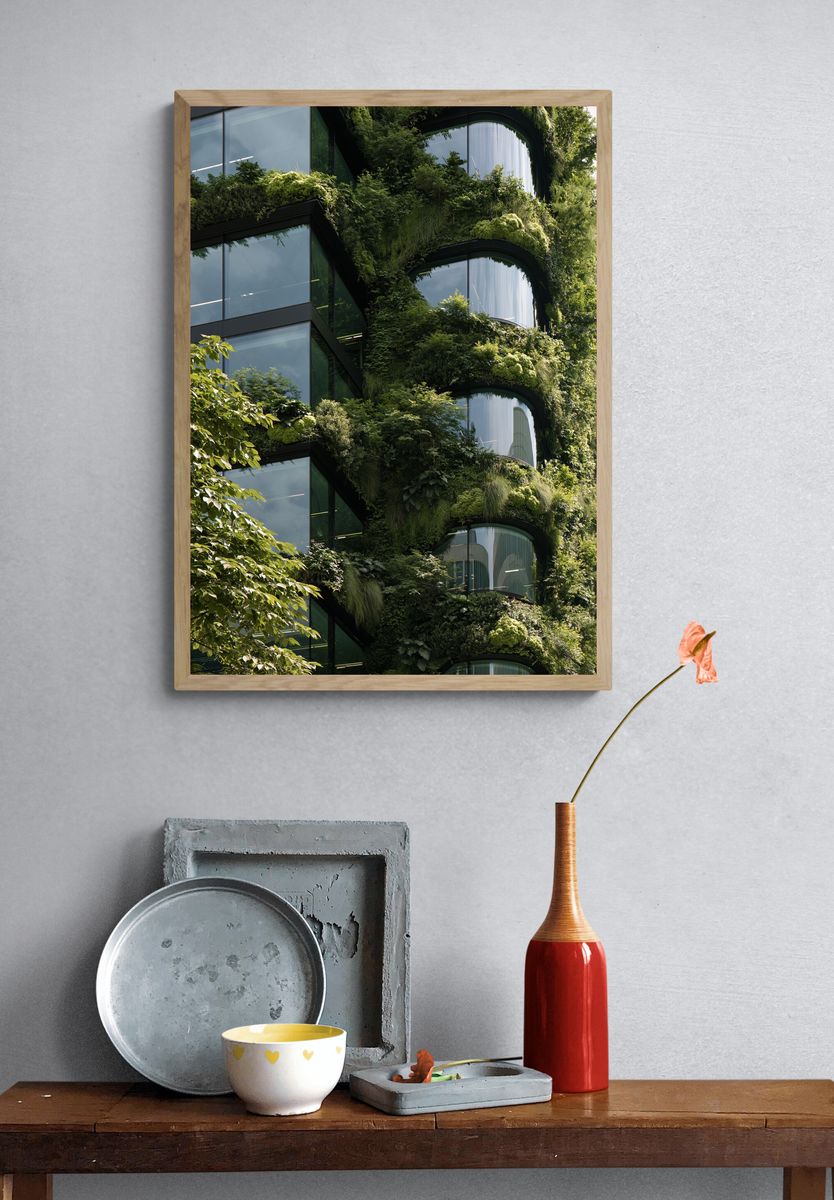 Vertical Garden Facade Photography Poster. — room view 3
