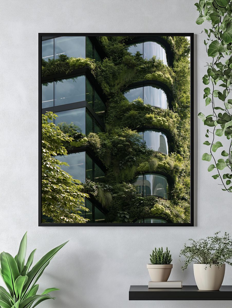 Vertical Garden Facade Photography Poster. — room view 4