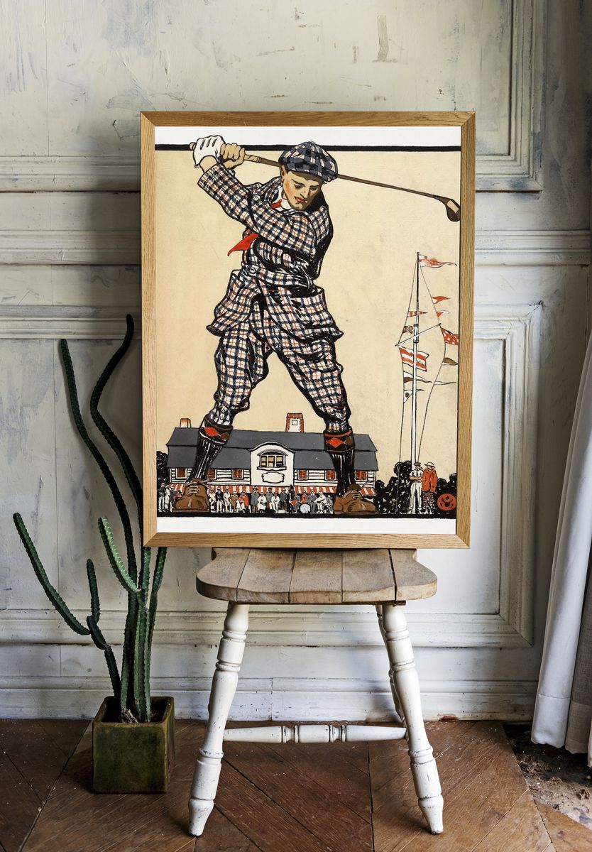 Vintage Golf Illustration Poster. — room view 1