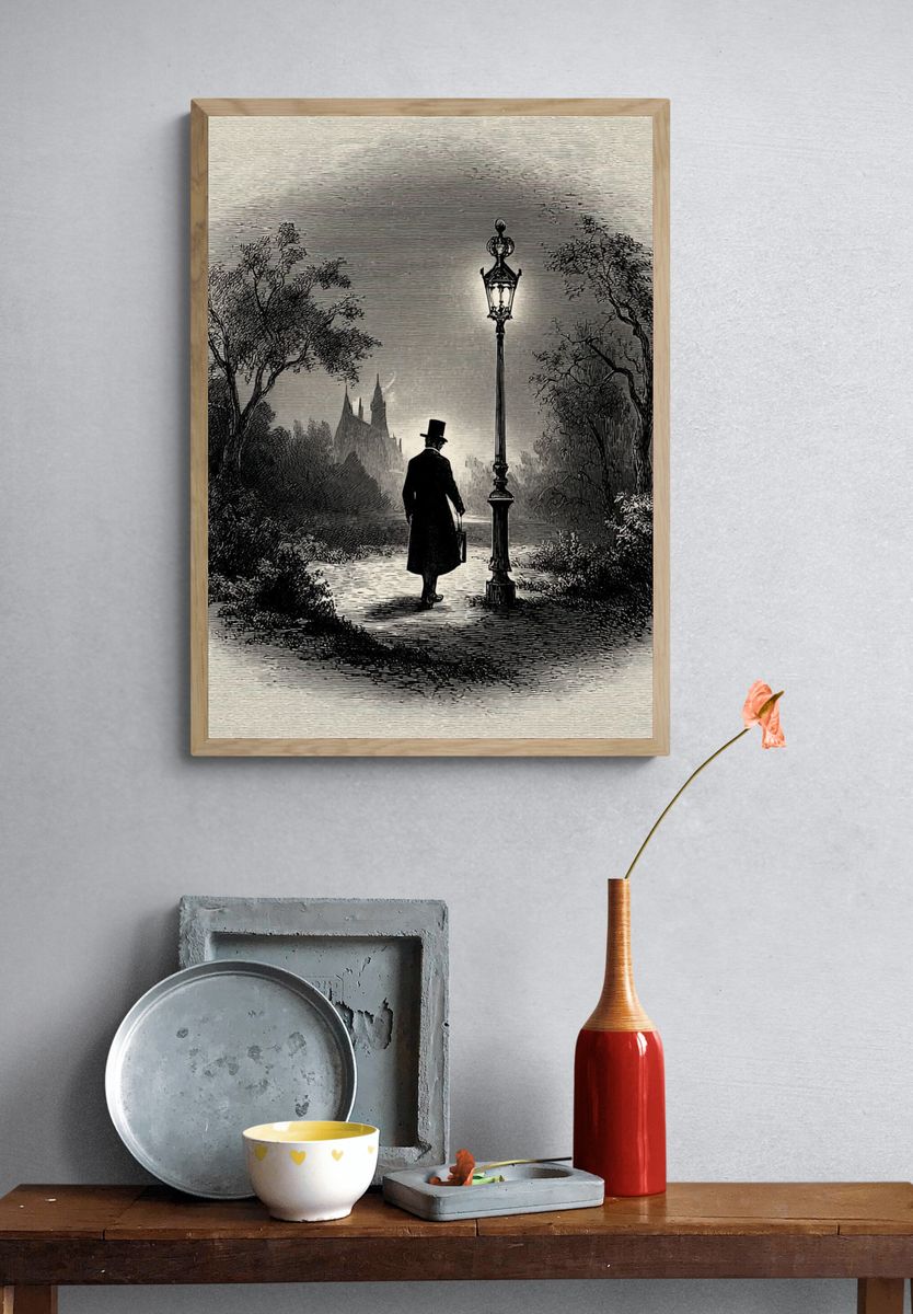 Victorian Gentleman — Vintage Print. — room view 3
