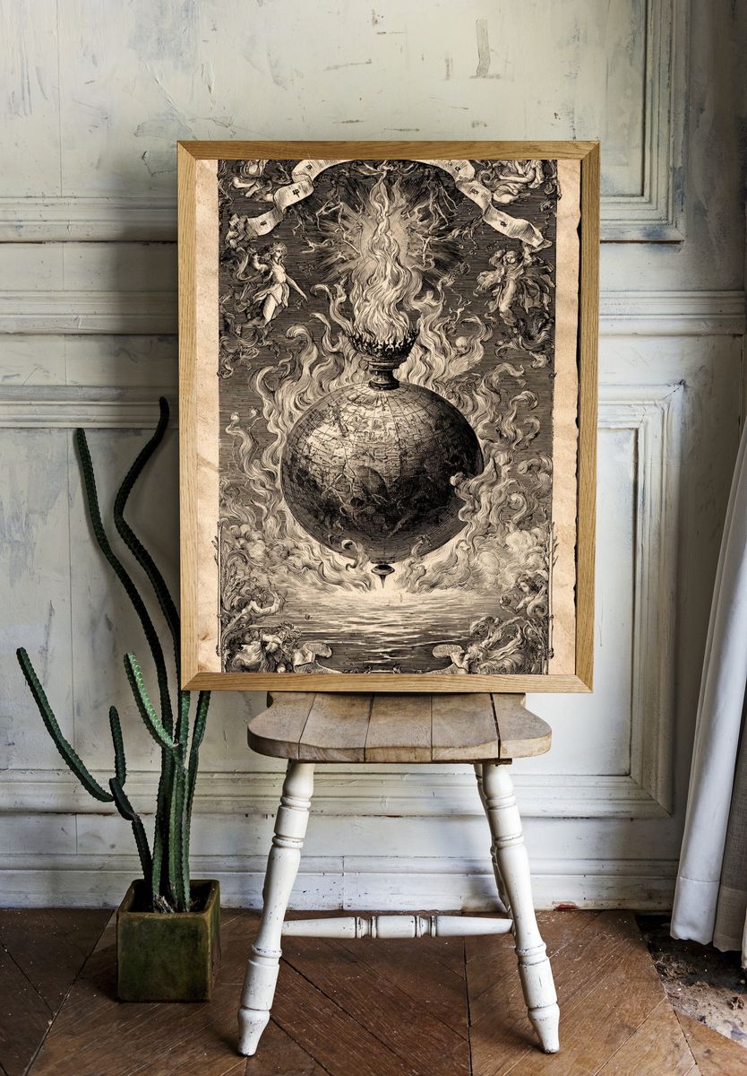 Celestial Globe — Vintage Print. — room view 1