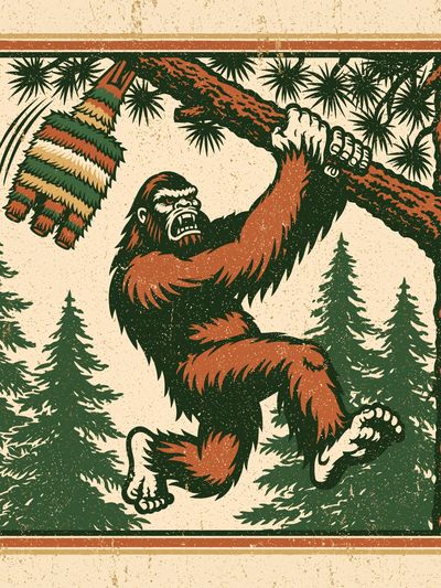 Forest Gorilla Vintage Poster. poster print