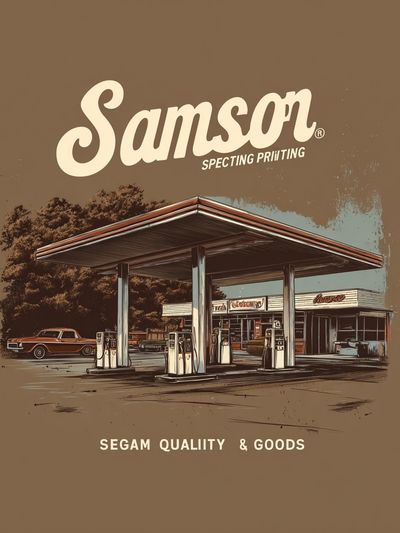 Vintage Gas Station — Retro Print. poster