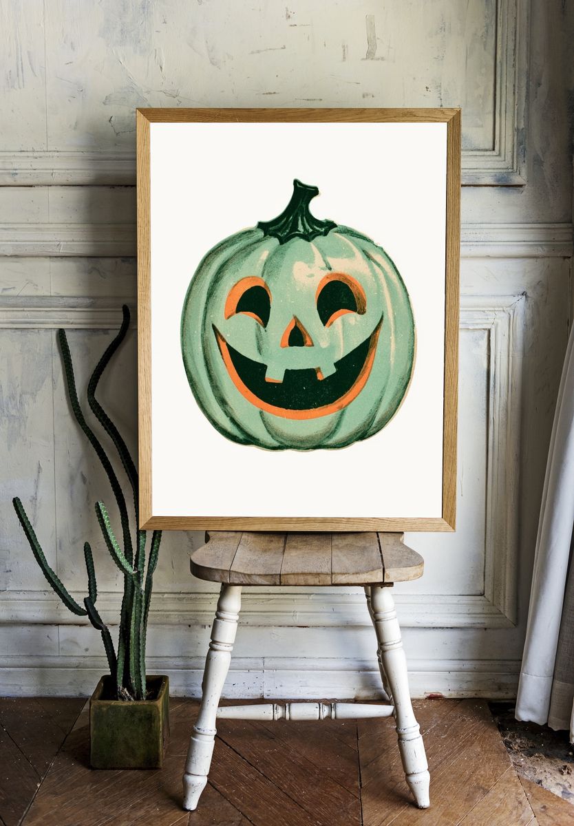 Vintage Pumpkin Jack-o'-Lantern Poster. room preview