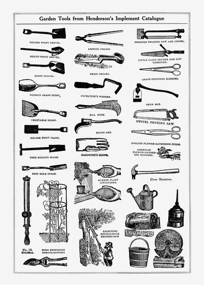 Garden tools implement catalogue. Digitally. poster