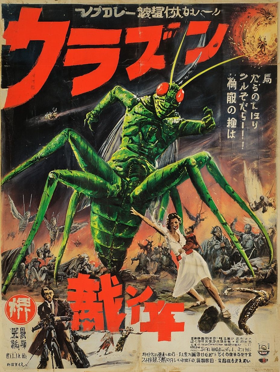 Giant Insect Horror — Vintage Print. poster — vintage art