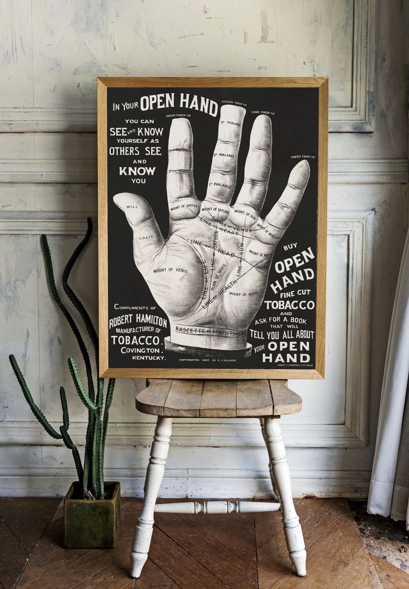 Open Hand — Vintage Print. — room view 1