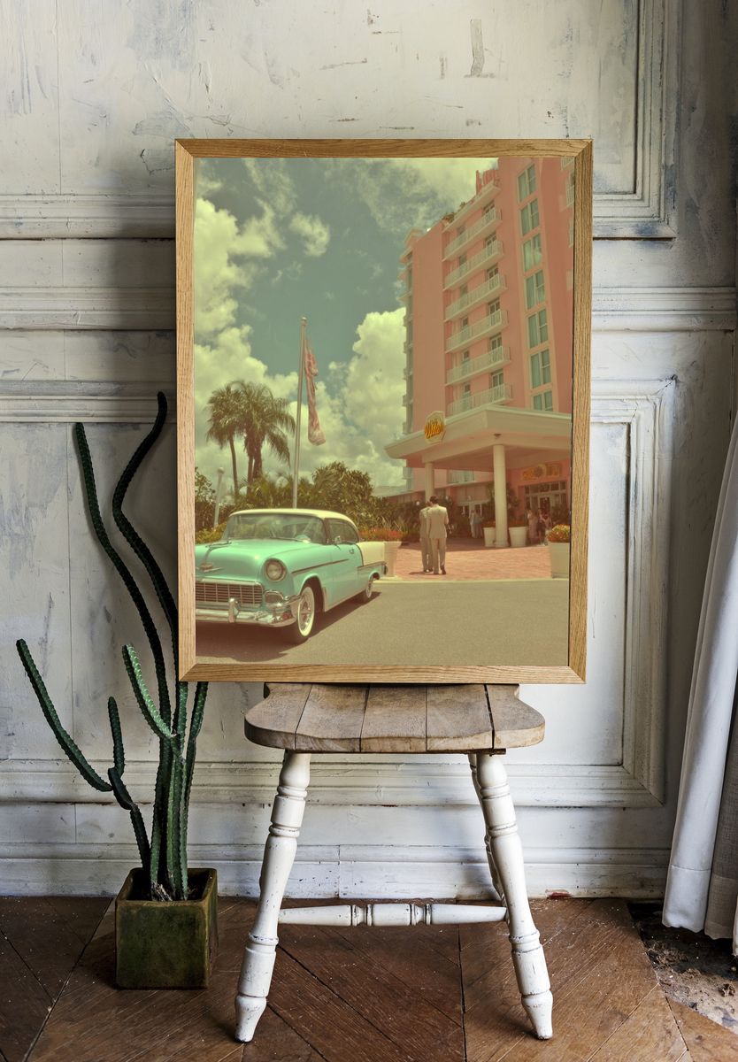 Vintage Hotel Entrance — Retro Print. — room view 1