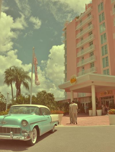 Vintage Hotel Entrance — Retro Print. poster print