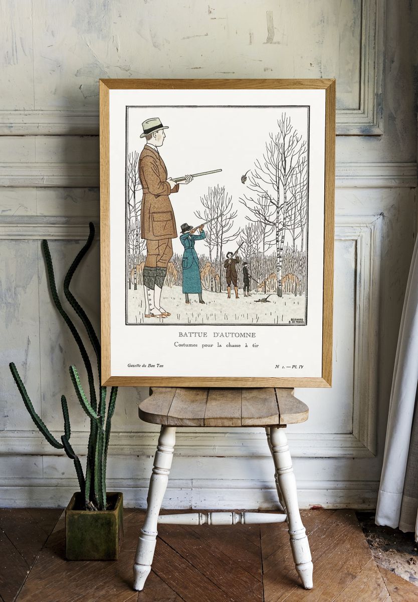 Autumn Hunting Costumes — Vintage Print. — room view 1