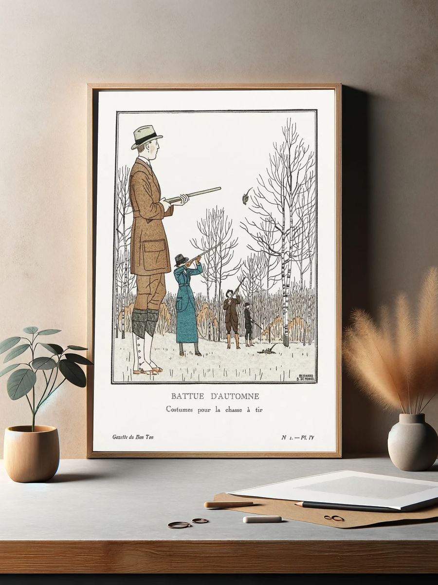 Autumn Hunting Costumes — Vintage Print. — room view 2