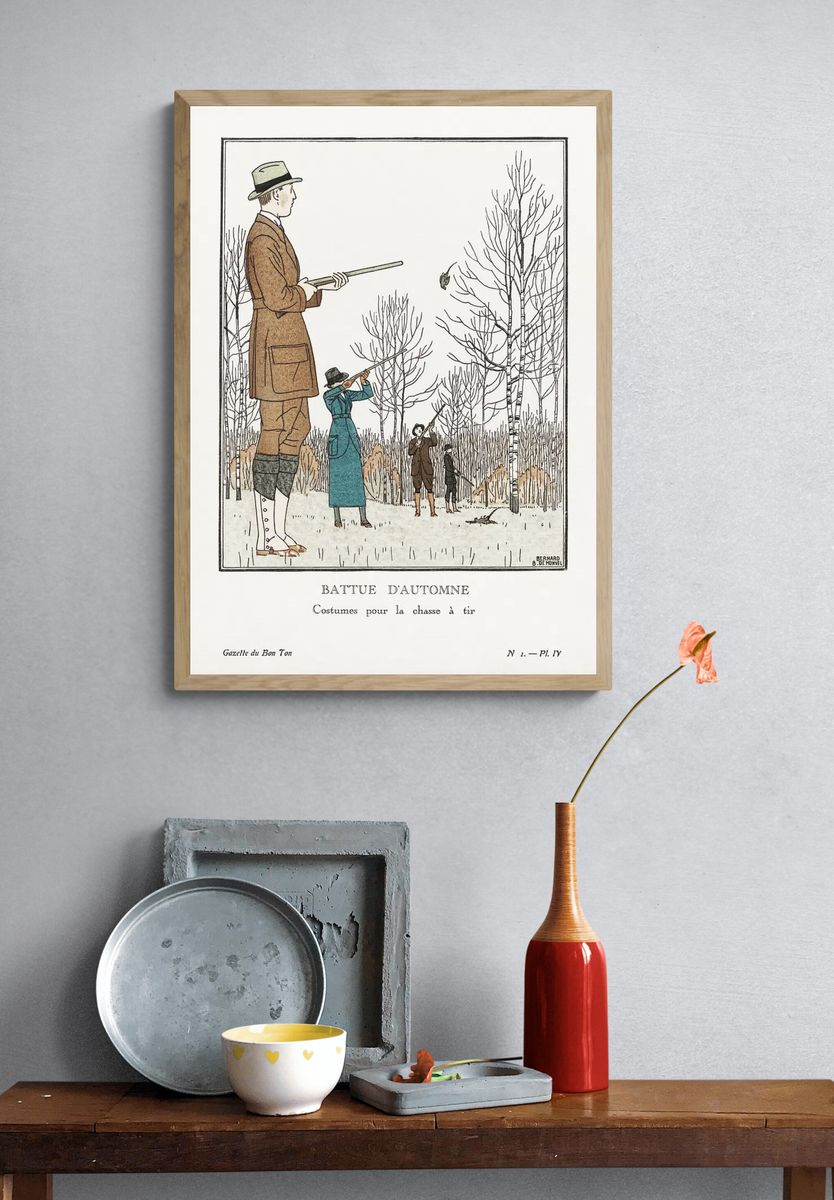 Autumn Hunting Costumes — Vintage Print. — room view 3