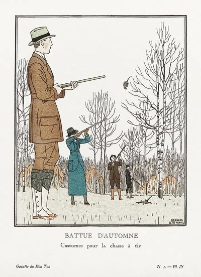 Autumn Hunting Costumes — Vintage Print. poster print