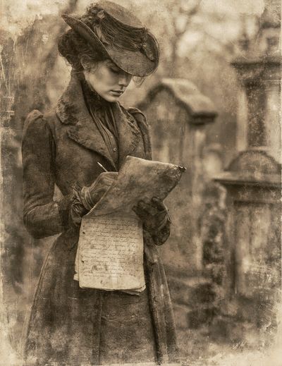 Victorian Woman Portrait Vintage Print. poster