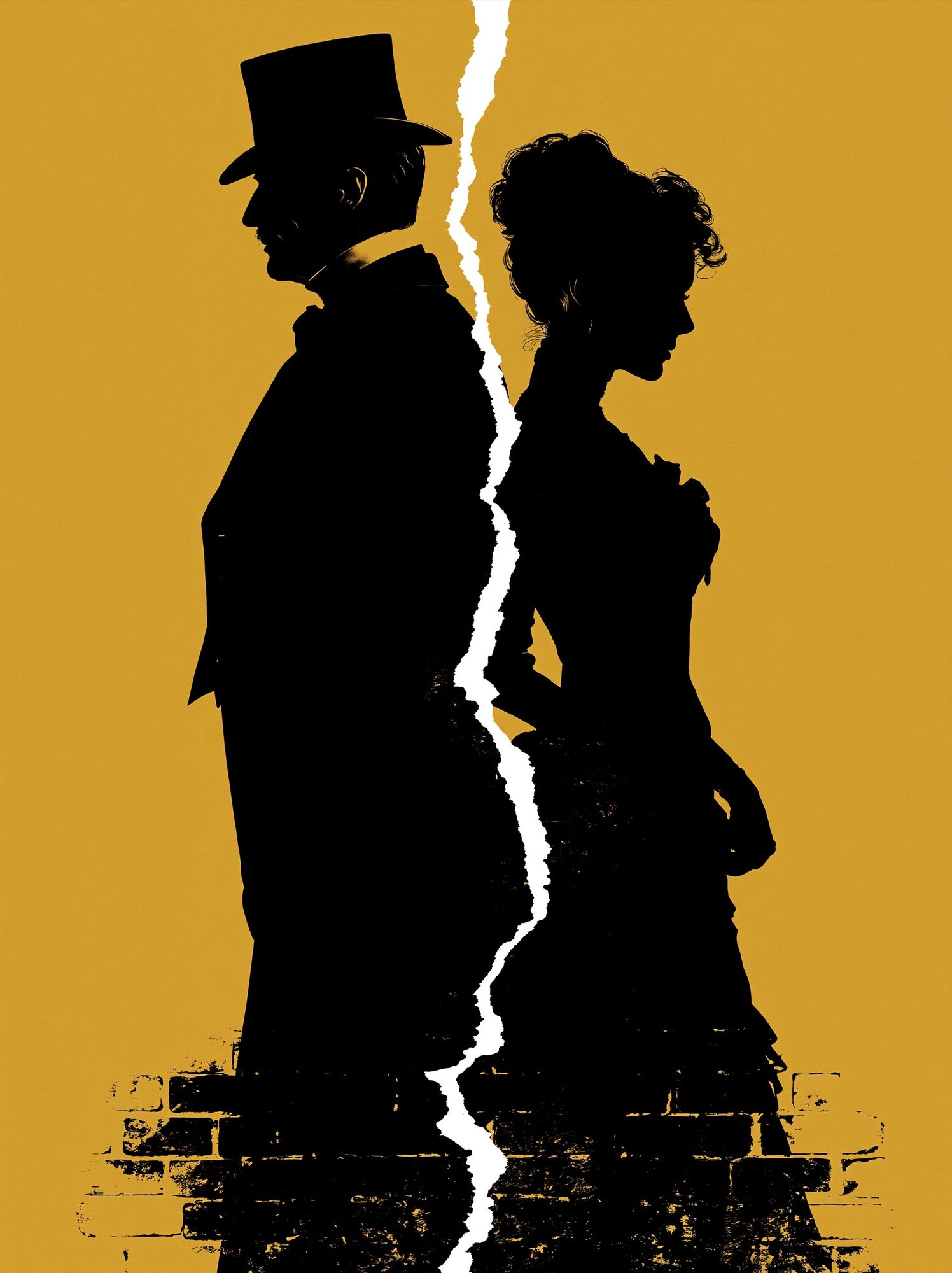 Victorian Silhouette Split Poster. poster detail