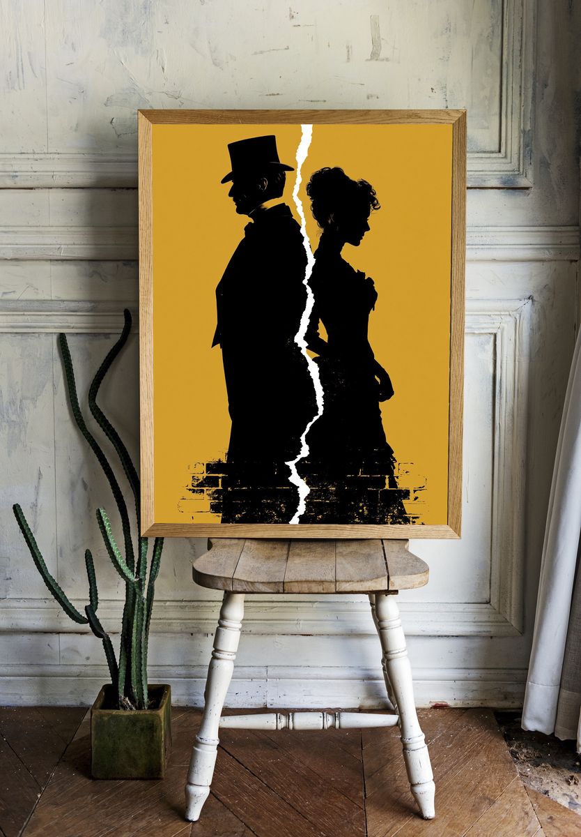 Victorian Silhouette Split Poster. — room view 1