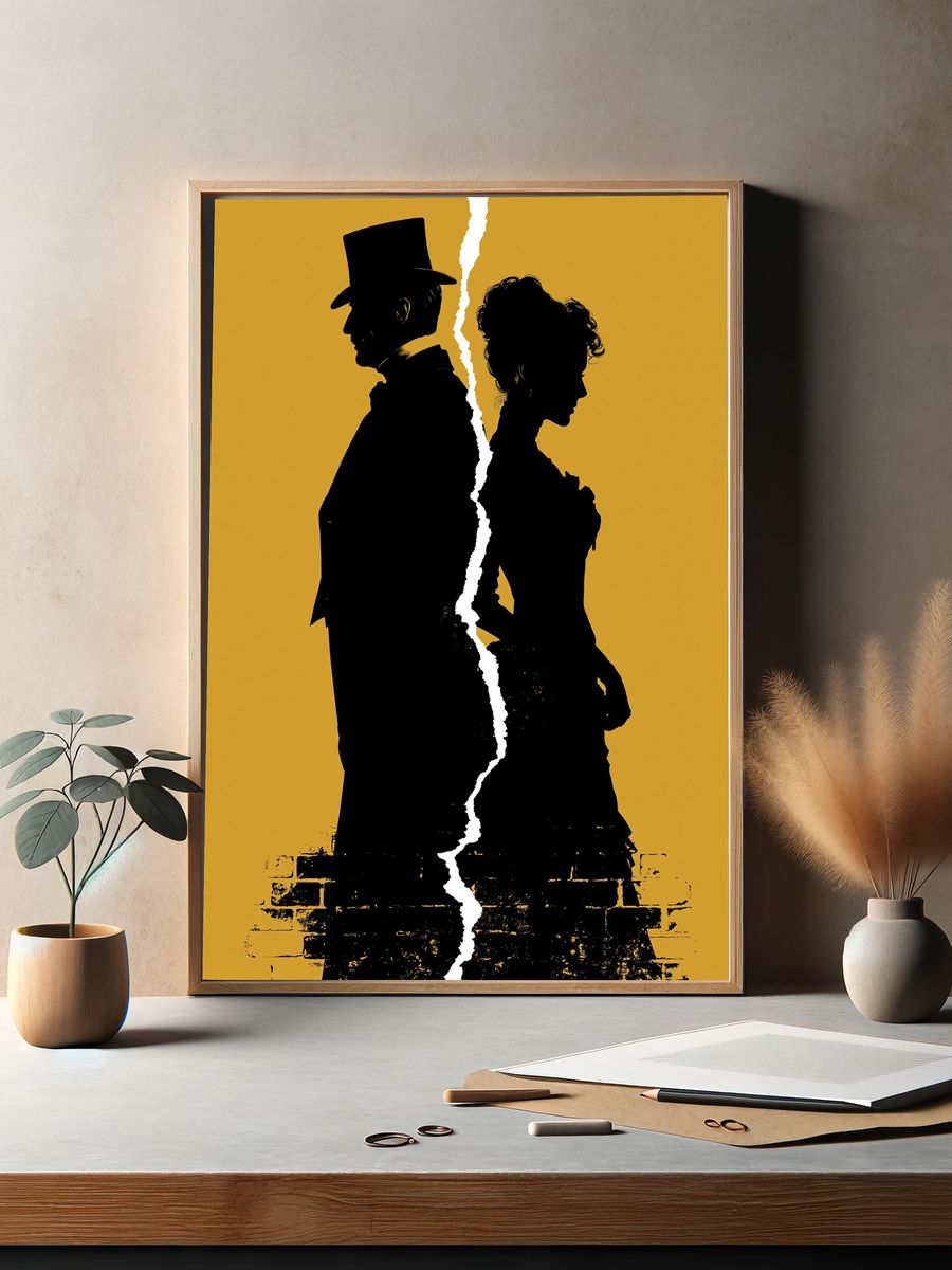 Victorian Silhouette Split Poster. — room view 2