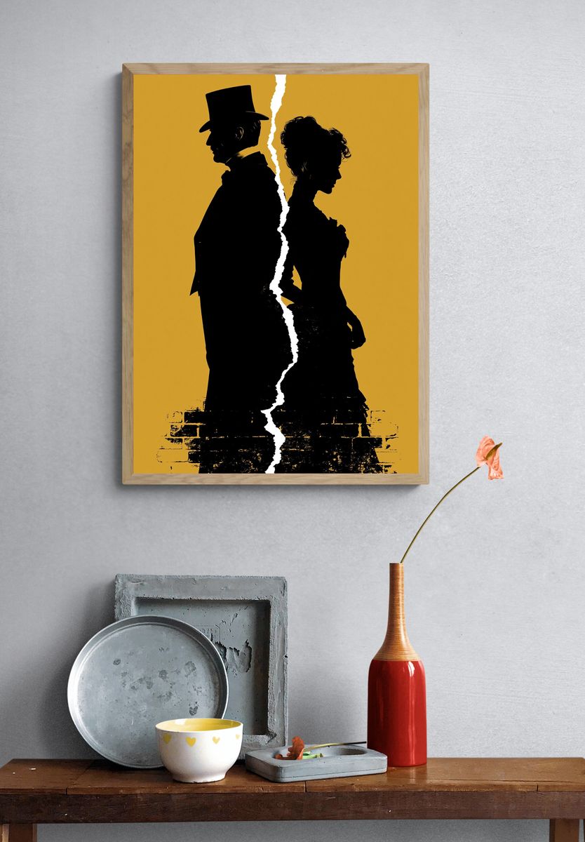 Victorian Silhouette Split Poster. — room view 3