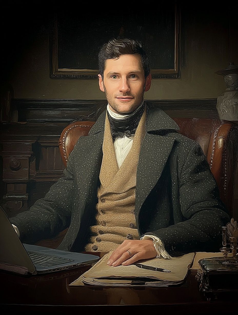 Victorian Gentleman Portrait Print. poster — fine-art art