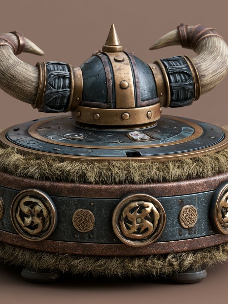Viking Helmet Sculpture Poster. poster — illustration art
